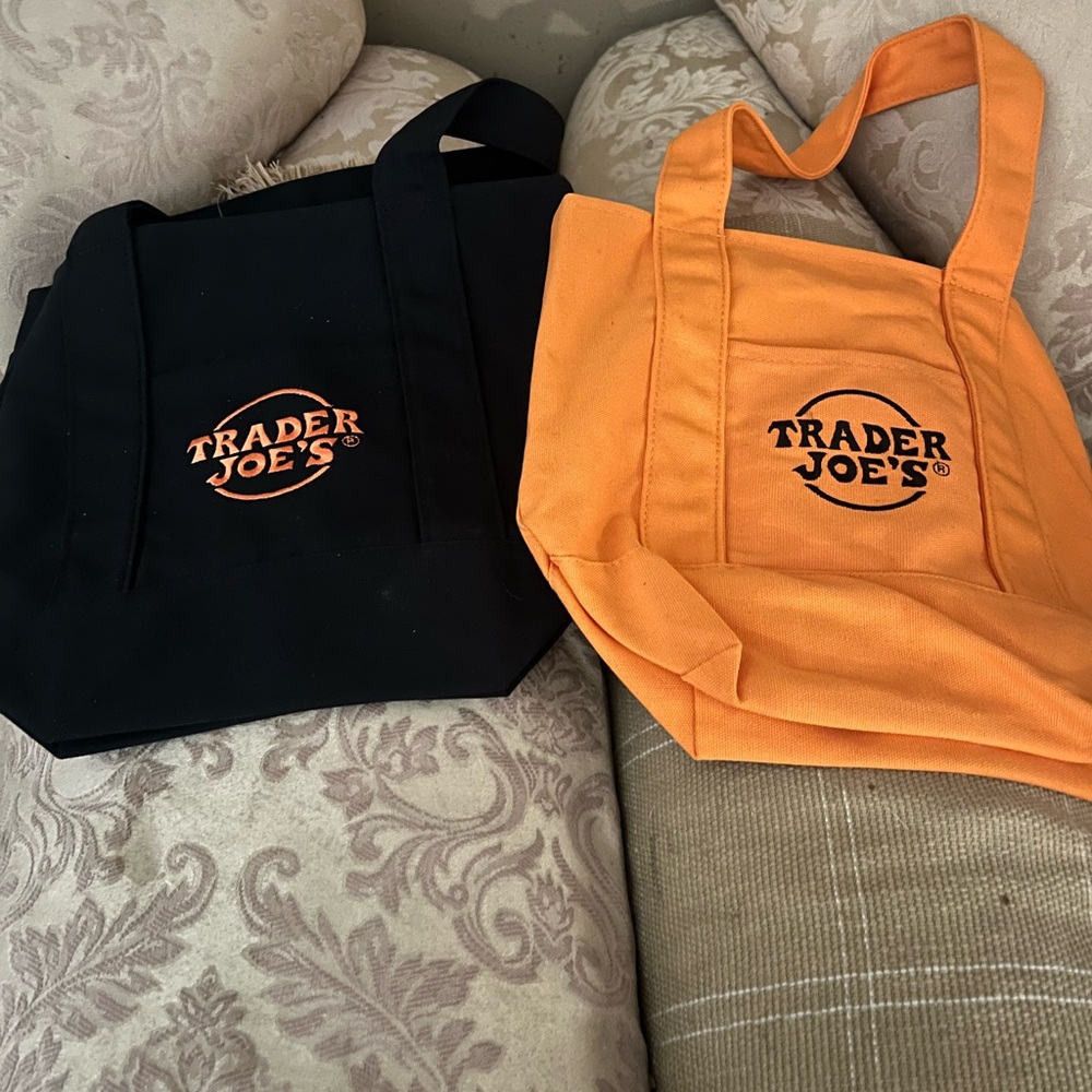 Trader Joe's Canvas Tote Bag - Black and Orange
